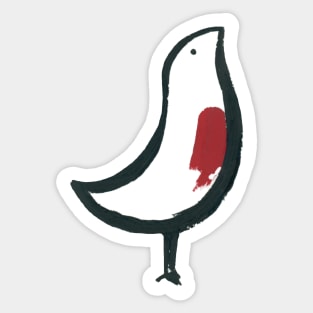 Little red-breasted bird (cut-out) Sticker